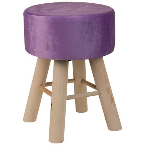 Sgabello In Legno Rivestito In Tessuto 32x32x44h - Foto 1