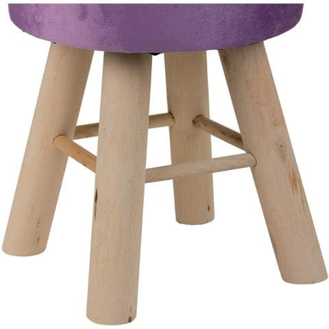 Sgabello In Legno Rivestito In Tessuto 32x32x44h - Foto 7