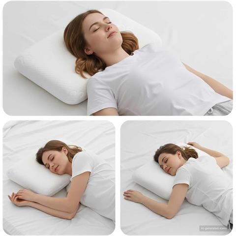 Cuscino da Letto Bianco 60 x 40 x 10,5 cm Schiuma Memory - Foto 2