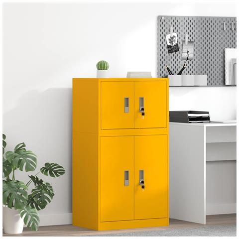 Armadio Giallo senape 60 x 40 x 40 cm Acciaio - Foto 2