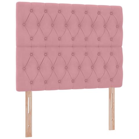 Letto con contenitore e materasso Rosa 120 x 200 cm Velluto - Foto 9