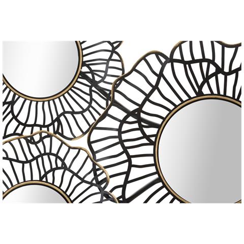 Decorazione In Metallo 3d Cerchi 3-nero-metallo-121x5x56 Cm - Foto 2