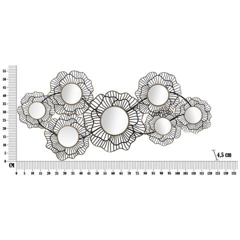 Decorazione In Metallo 3d Cerchi 3-nero-metallo-121x5x56 Cm - Foto 6