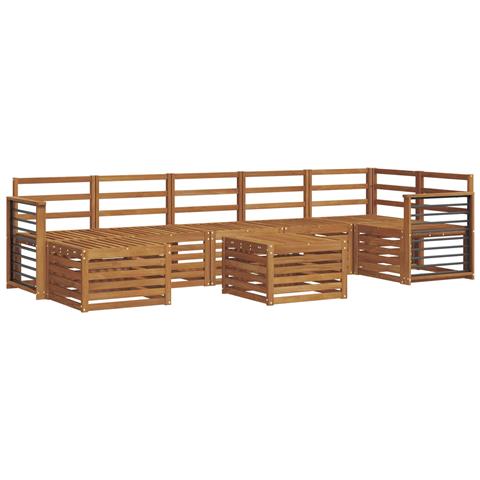 Set divani 8 pcs Naturale Legno di Acacia Massello - Foto 1