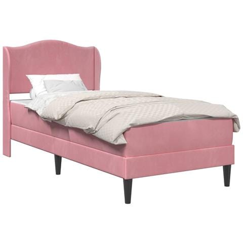 Struttura del letto con testiera Rosa 80 x 200 cm Velluto - Foto 1