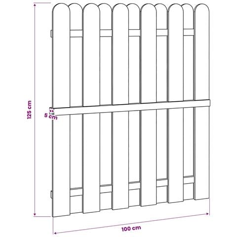 Cancello da giardino 100 x 125 cm Legno Massello di Pino Verde - Foto 5