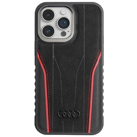 Custodia In Pelle Naturale Audi Con Magsafe, Per Iphone 14 Pro Max - Nero E Rosso - Foto 1