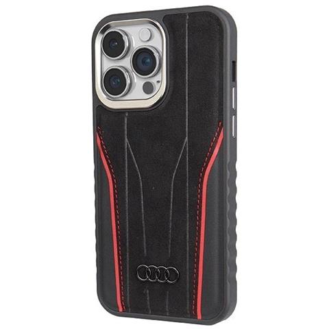Custodia In Pelle Naturale Audi Con Magsafe, Per Iphone 14 Pro Max - Nero E Rosso - Foto 2