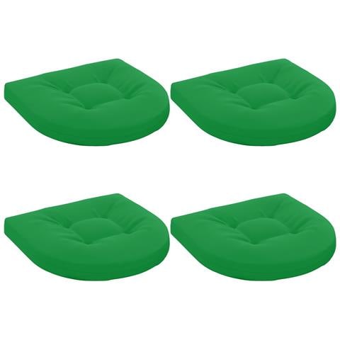 Cuscini per Sedia in 4 Pezzi 4 pz 100% Poliestere Verde - Foto 1