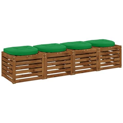 Cuscini per Sedia in 4 Pezzi 4 pz 100% Poliestere Verde - Foto 2