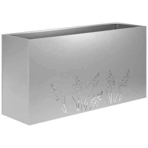 Vaso da giardino Argento 100 x 30 x 49 cm Acciaio zincato - Foto 1