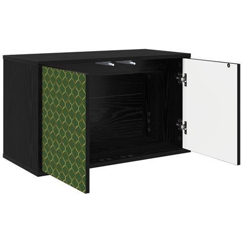 Mobile TV da Parete GELEEN 69 x 33 x 40 cm Rovere Nero - Foto 2