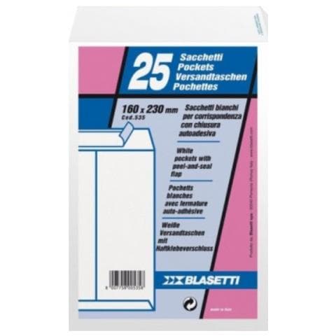 25 buste a sacco bianco 160x230mm 80gr c / strip self - Foto 3