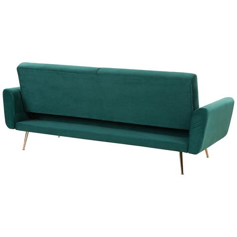 Divano Letto 3 Posti In Velluto Verde Eina - Foto 19