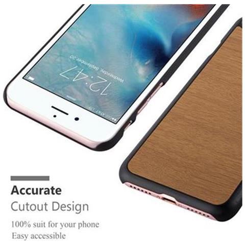 Cadorabo Custodia Compatibile Con Apple Iphone 7 / 7s / 8 / Se 2020 In Wooden Marrone - Coperchio Protettivo In Silicone Tpu Flessibile - Foto 8