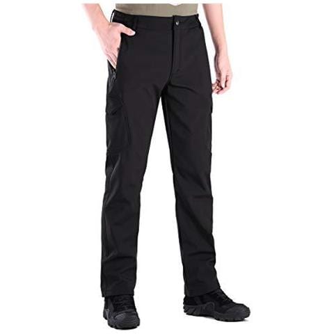 Pantaloni Libero Soldato Walking Per Gli Uomini Invernali Impermeabili Pantaloni Outdoor Trekking Pantaloni Softshell Pile Giacca Con Shorty (nero 32)  - Foto 1