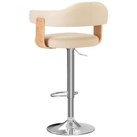 Sgabelli Da Bar 2 Pz Crema In Legno Curvo E Similpelle - Foto 8