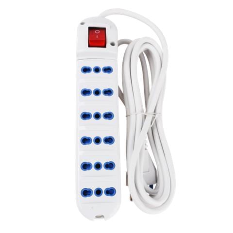 Multipresa Ciabatta Elettrica 6 Posti Con Interruttore Generale Cavo Da 1,5metri Spina: 16a 250v Presa: 16a 250v 6-way P17-11 - Foto 1