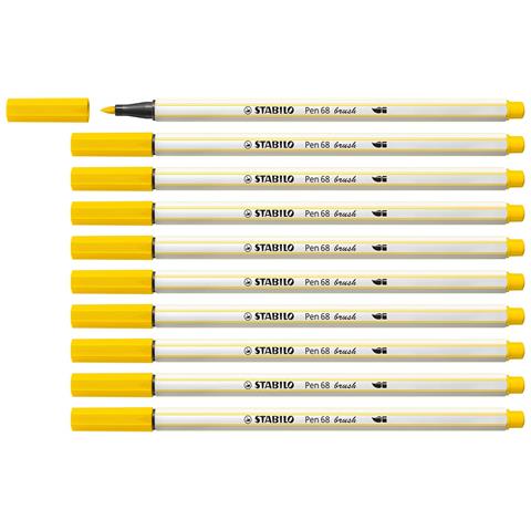 Pen 68 brush - Pennarello Premium con punta a pennello - Confezione da 10 - Giallo Limone - Foto 1