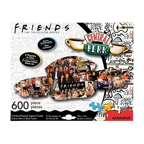 Friends Central Perk Puzzle (puzzle Da 600 Pezzi A Forma Di 2 Lati) - Antiriflesso - Adattabilita Precisa - Merchandise E Oggetti Da Collezione Del Programma Televisivo Friends Con Licenza Ufficiale - 34x12 Pollici - Foto 1