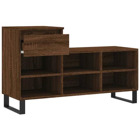 Scarpiera Rovere Marrone 102x36x60 Cm In Legno Multistrato - Foto 2
