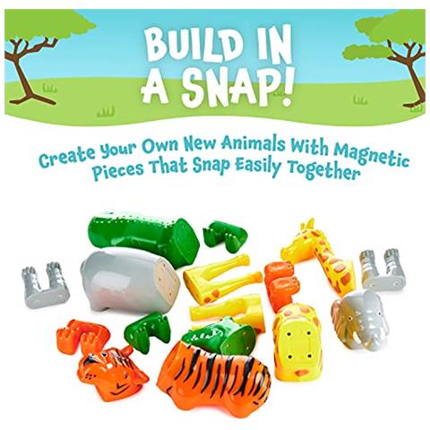 Set Da Gioco Magnetico Per Mescolare O Abbinare Gli Animali Della Giungla, 16 Pezzi - Foto 2