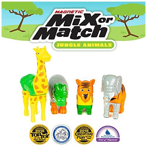 Set Da Gioco Magnetico Per Mescolare O Abbinare Gli Animali Della Giungla, 16 Pezzi - Foto 3
