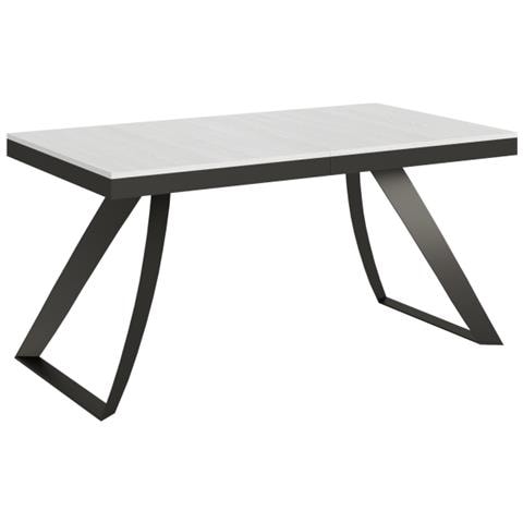 Tavolo Allungabile 90x160/420 Cm Proxy Evolution Telaio Antracite - Cemento - Foto 1