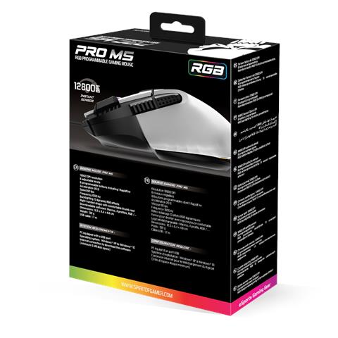 PRO-M5 ARTIC mouse Gaming Mano destra USB tipo A Ottico 12800 DPI - Foto 2