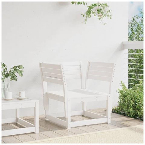 Sedia Da Giardino Bianca In Legno Massello Di Pino - Foto 3