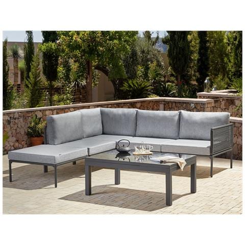 Lounge Set A 6 Posti In Alluminio Grigio Forano - Foto 1