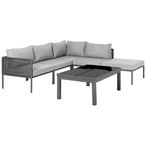 Lounge Set A 6 Posti In Alluminio Grigio Forano - Foto 4