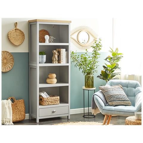 Libreria A 4 Ripiani Clio 180 Cm Grigio Chiaro - Foto 1