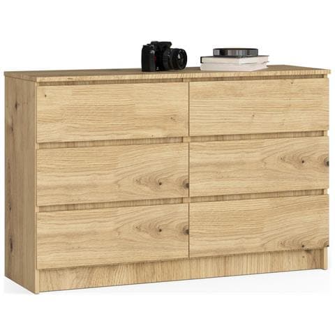 Cassettiera K120, 6 cassetti, 120x40x77 cm, Colore Quercia Artisan - Foto 1