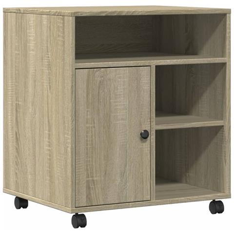 Supporto Per Stampante Con Ruote Rovere Sonoma 60x50x67 Cm - Foto 2