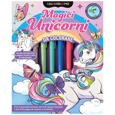 Caleidoscopio. Magici Unicorni. Ediz. Illustrata. Con 6 Pennarli Luminosi - Foto 2