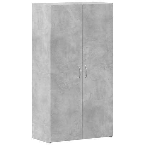 Schedario Grigio Cemento 60x32x115 Cm In Legno Multistrato - Foto 2