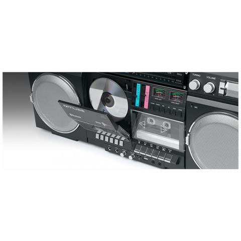 Speaker Portatile Premium Retrò Buetooth 5.0 80w Con Registratore, Nero - Foto 2