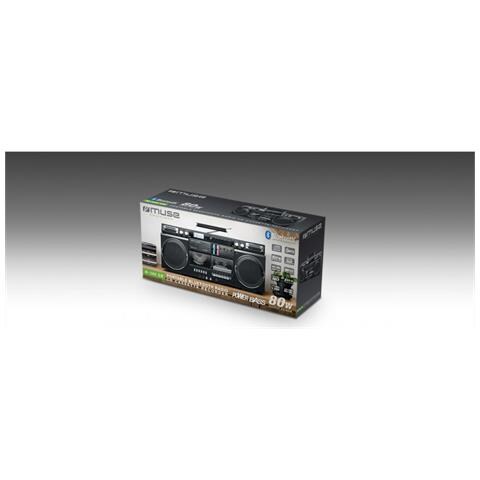 Speaker Portatile Premium Retrò Buetooth 5.0 80w Con Registratore, Nero - Foto 4