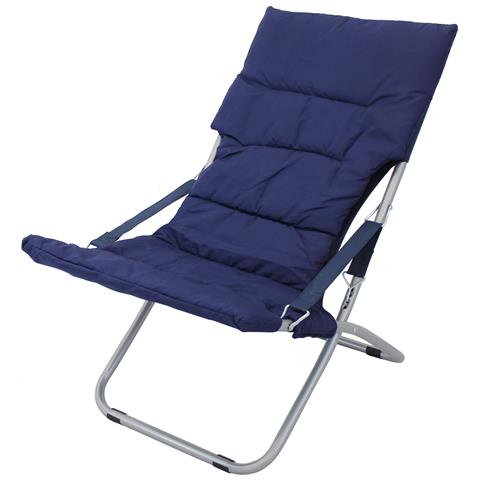 Sedia Sdraio Da Esterno In Acciaio Con Seduta E Schienale In Pvc Shady - Blue - Foto 1