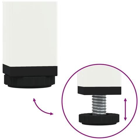 Comodino Bianco 36x39x68 cm in Acciaio - Foto 2