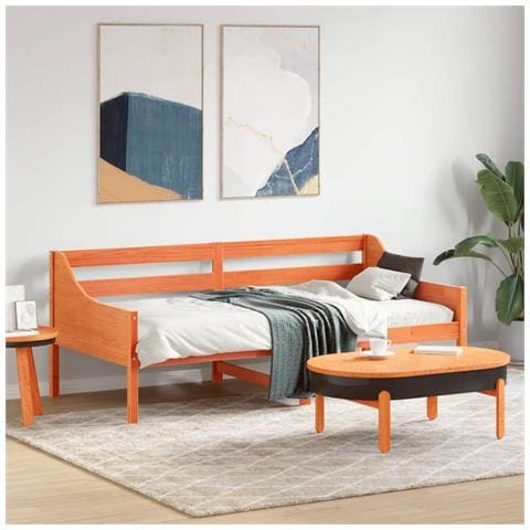 Dormeuse Senza Materasso Marrone Cera 90x190 Cm Legno Di Pino - Foto 1