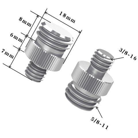 Set Di Adattatori Per Treppiede Da 5: Adattatore Filettato Da 1/4-20 Pollici A 5/8-11 Pollici Silver 3/8-16 - Foto 2