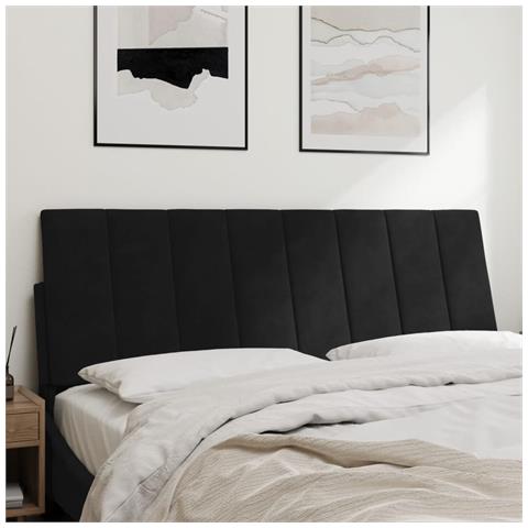 Cuscino Testiera Nero 120 Cm In Velluto - Foto 3