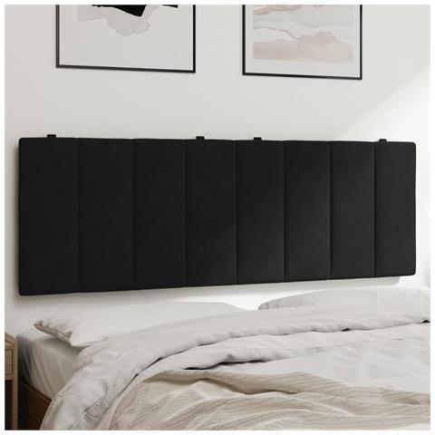 Cuscino Testiera Nero 120 Cm In Velluto - Foto 1