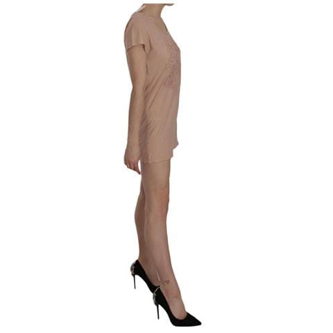 Miniabito A Trapezio A Maniche Corte In Pizzo Rosa - It40-s - Foto 5