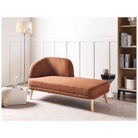 Chaise Longue Versione Sinistra Tanlay Tessuto Marrone Dorato - Foto 1