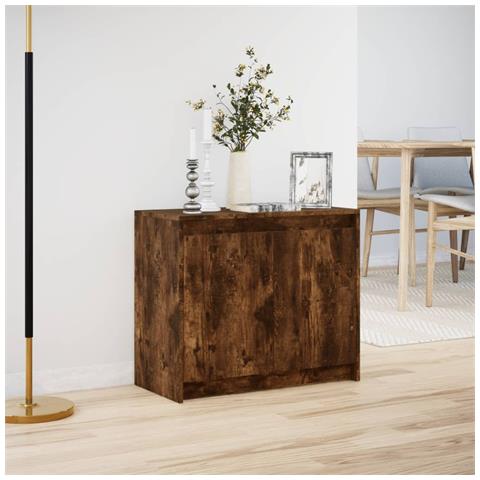 Credenza con LED Rovere Fumo 72x34x61 cm in Legno Multistrato - Foto 10