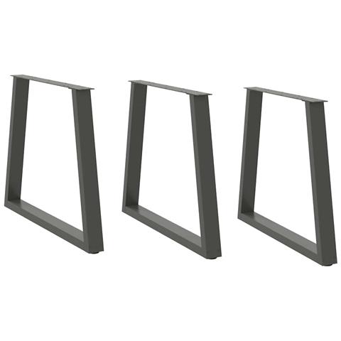 Gambe Tavolo Pranzo A V 3 Pz Antracite 80x(72-73,3)cm Acciaio - Foto 1