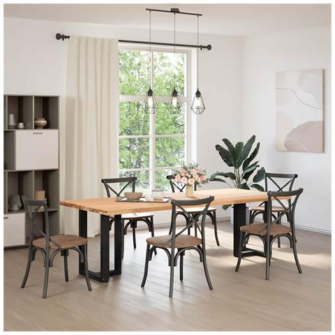 Gambe Tavolo Pranzo A Forma T 2pz Nero 50x35x(72-73)cm Acciaio - Foto 2